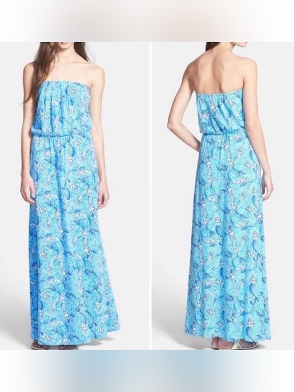 LILLY PULITZER Marlisa Nice Tails Maxi Dress size medium 100% Pima cotton